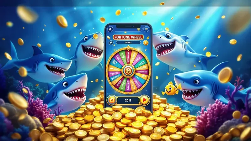 Permainan tembak ikan JKTPLUS pada tampilan perangkat mobile dengan efek bawah laut